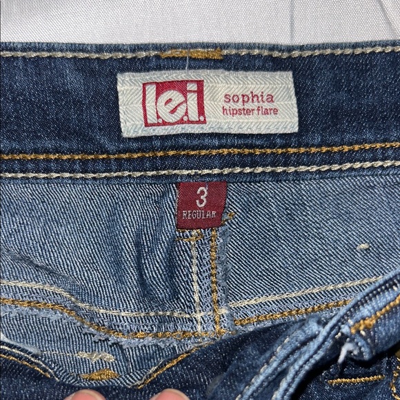 LEI Sophia hipster flare Dark Blue Women's Boot Cut Jeans - Picture 4 of 9